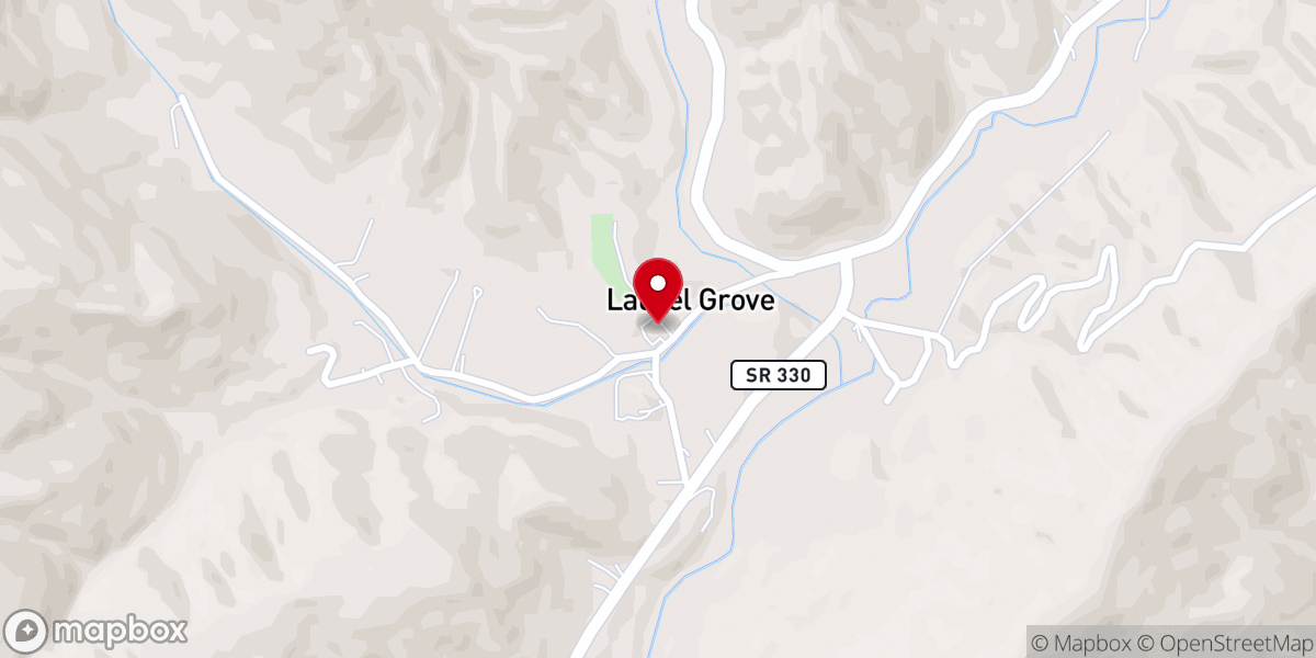 Map showing location of Laurel Grove Baptist Church
