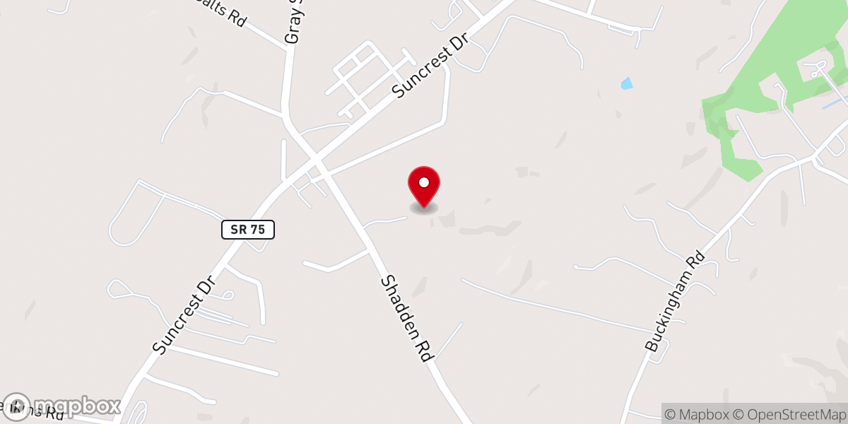 Map showing location of Timberlake Baptist Church