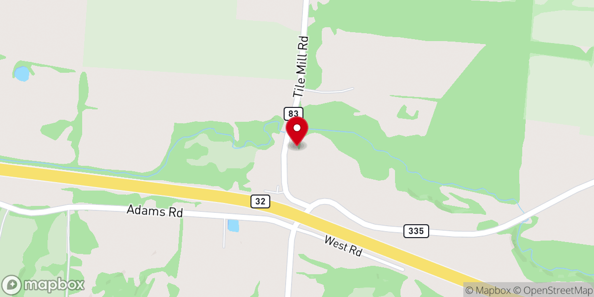 Map showing location of Beaver Valley Church