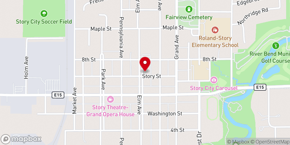 Map showing location of Bethel Lutheran Church