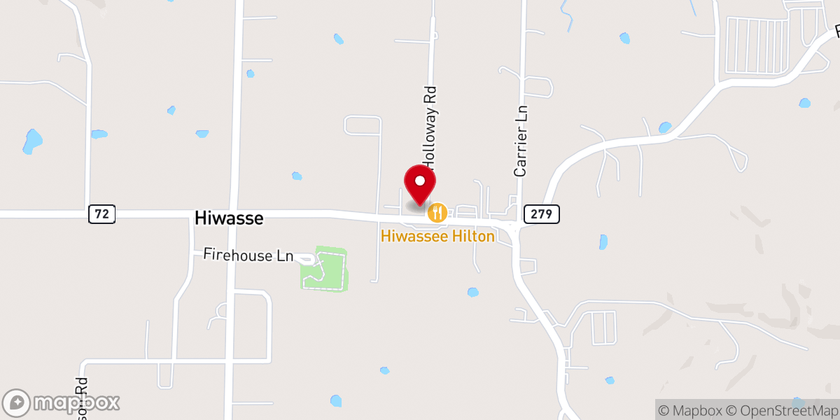 Map showing location of Hiwasse Church of the Nazarene