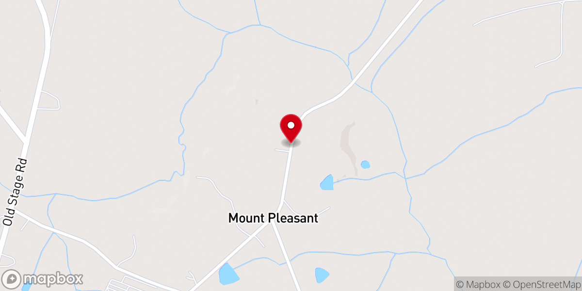 Map showing location of Mount Pleasant Church
