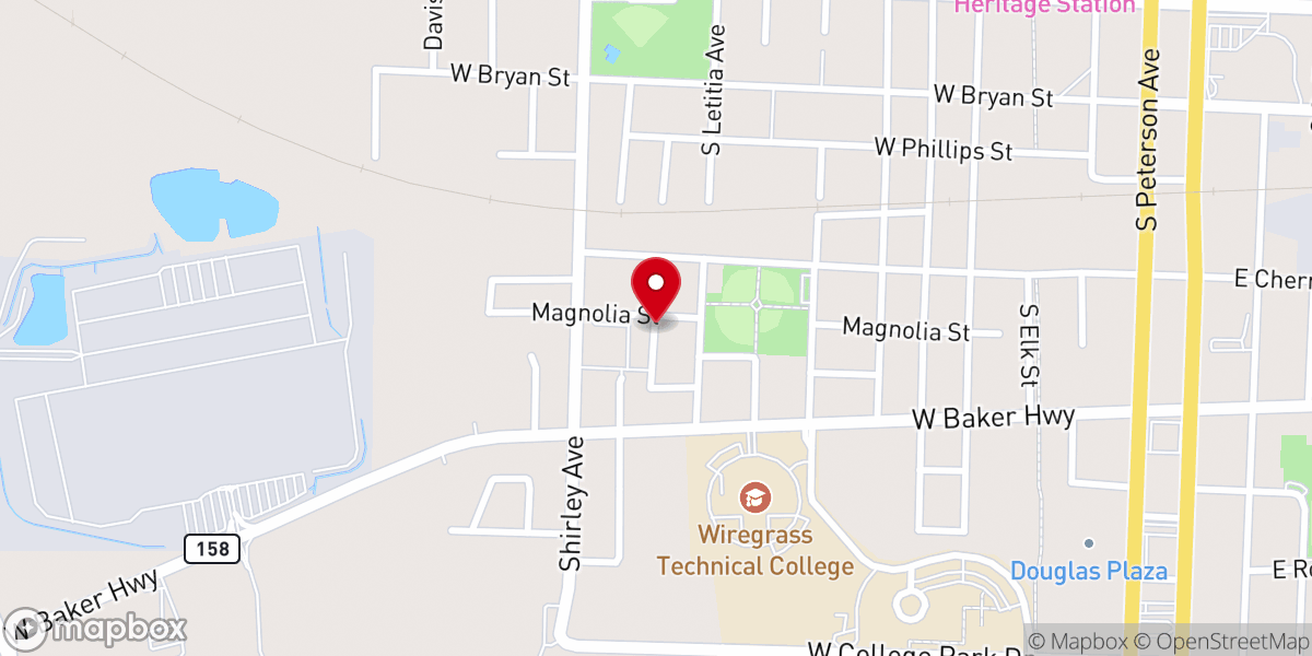 Map showing location of Sinai Pentecostal Holiness Church