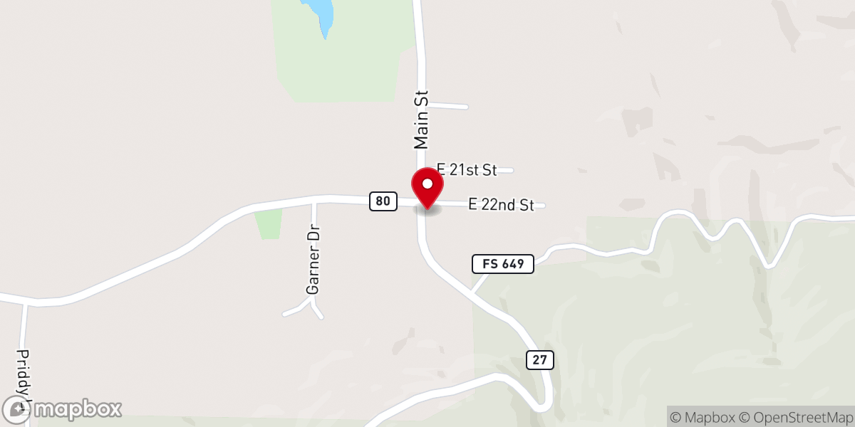Map showing location of Trinity United Methodist Church