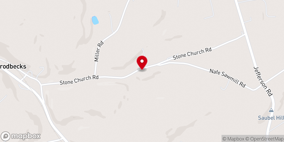Map showing location of St. Jacob's Stone United Church of Christ