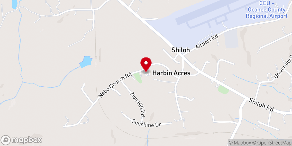 Map showing location of Mount Nebo Baptist Church