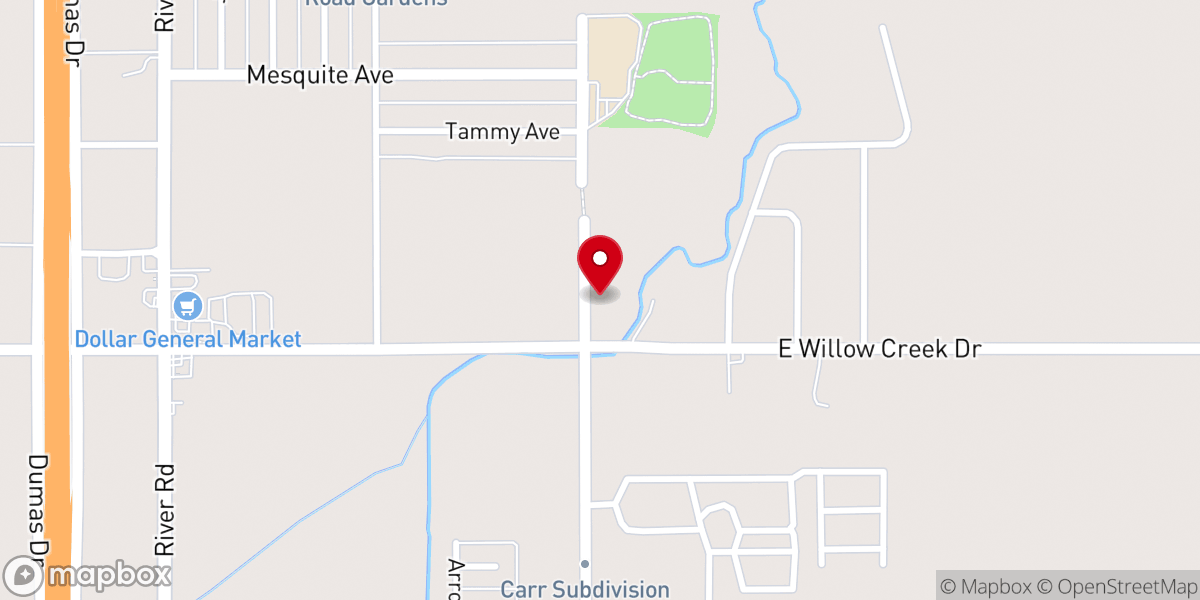 Map showing location of Trinity Fellowship Church on Willow Creek