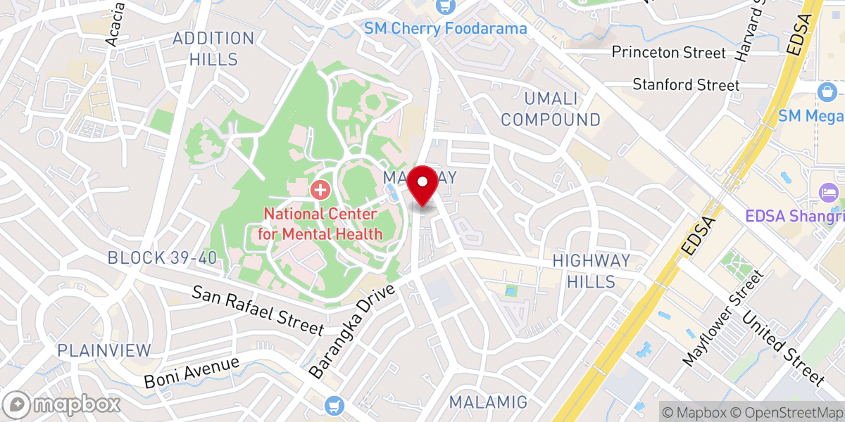 Map showing location of Jesus First Christian Ministries (JFCM) Mandaluyong