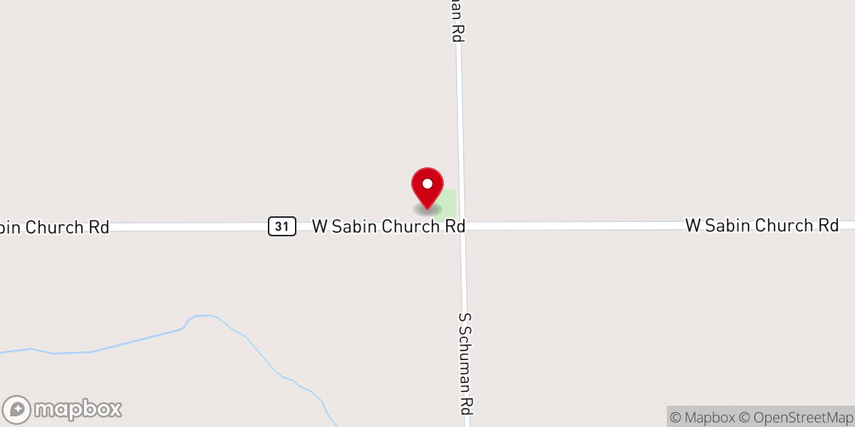 Map showing location of Sabin Church