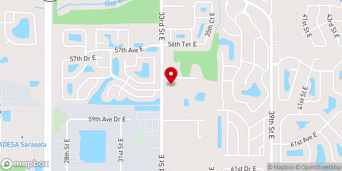 Map showing location of Community of Christ Bradenton