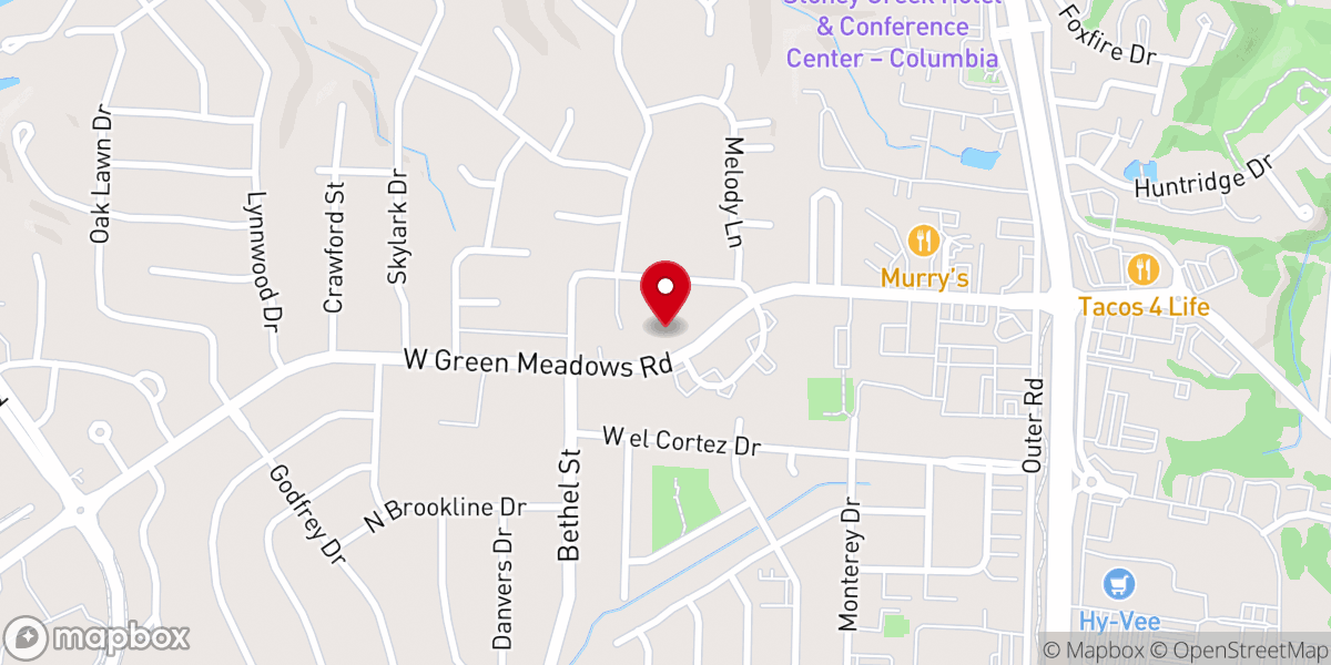 Map showing location of Rock Bridge Christian Church