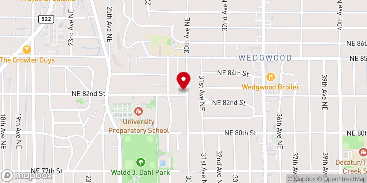 Map showing location of Wedgwood Community Church