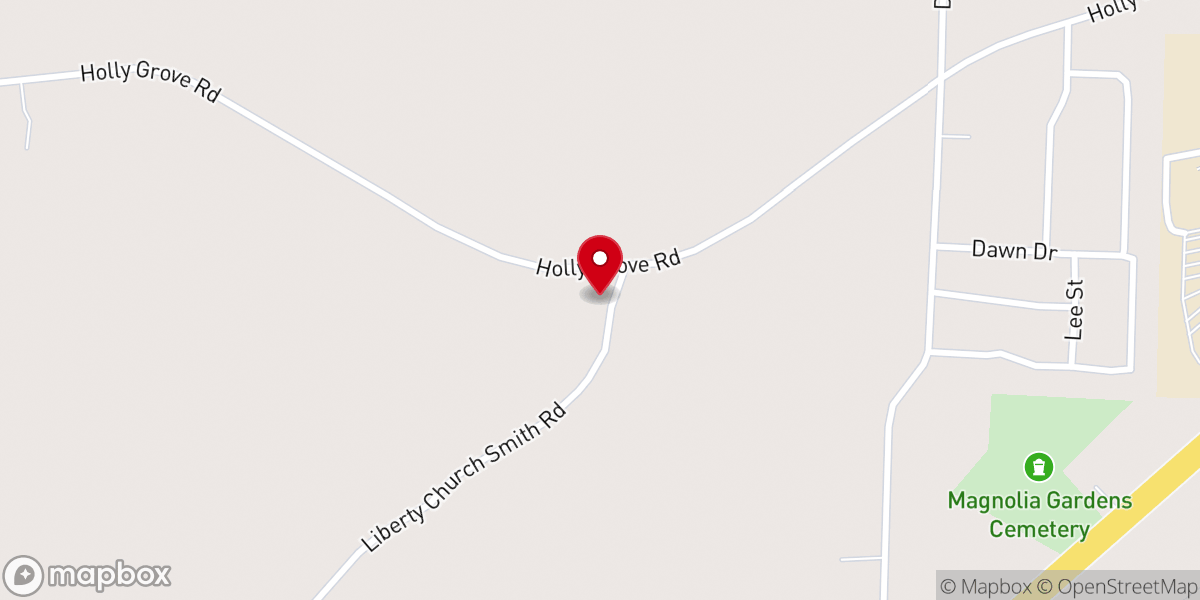 Map showing location of Liberty Baptist church
