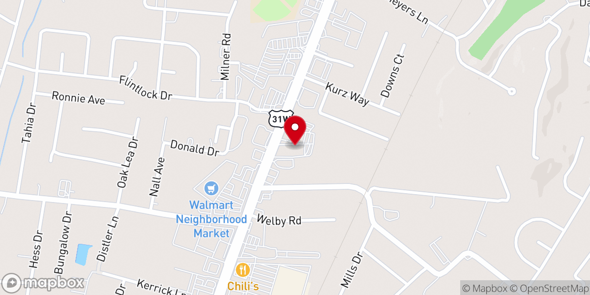 Map showing location of Hillview Community Church