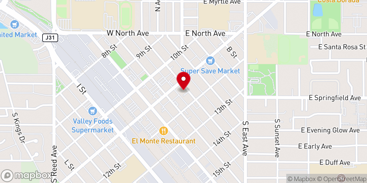 Map showing location of Reedley Seventh-Day Adventist Church