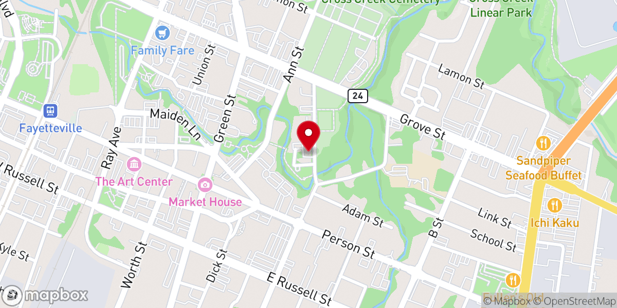 Map showing location of Evans Metropolitan AME Zion Church