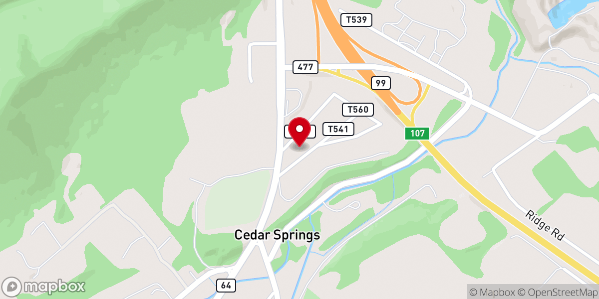 Map showing location of Cedar Heights Brethren In Christ Church