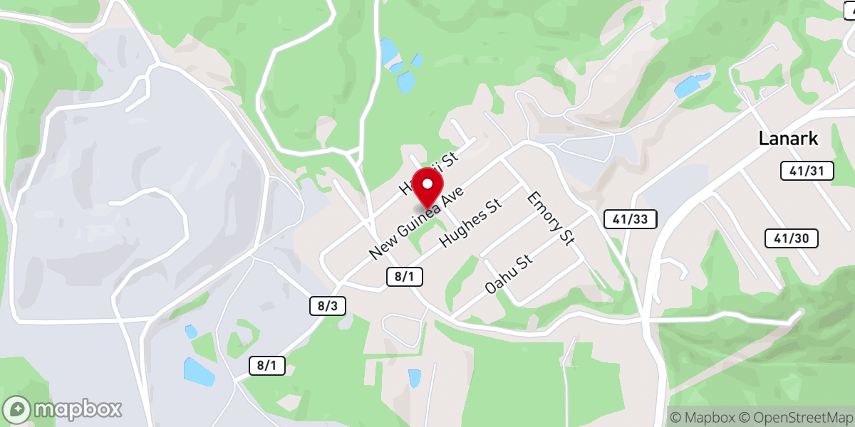 Map showing location of Mt Vernon Church of Lanark