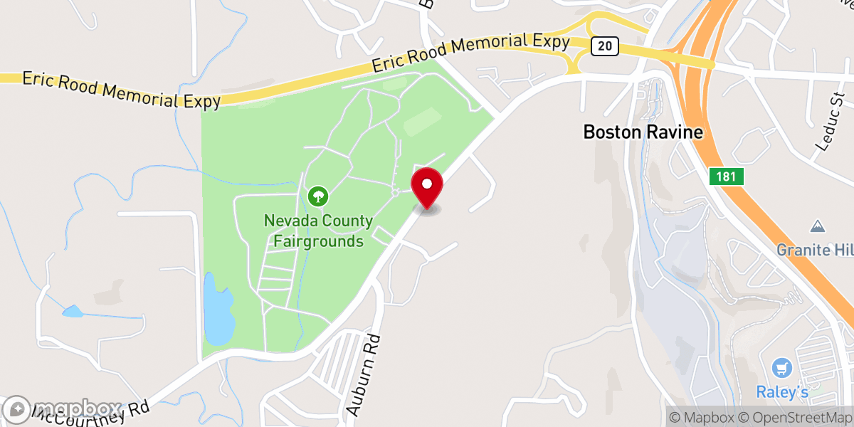 Map showing location of Nevada County Fairgrounds