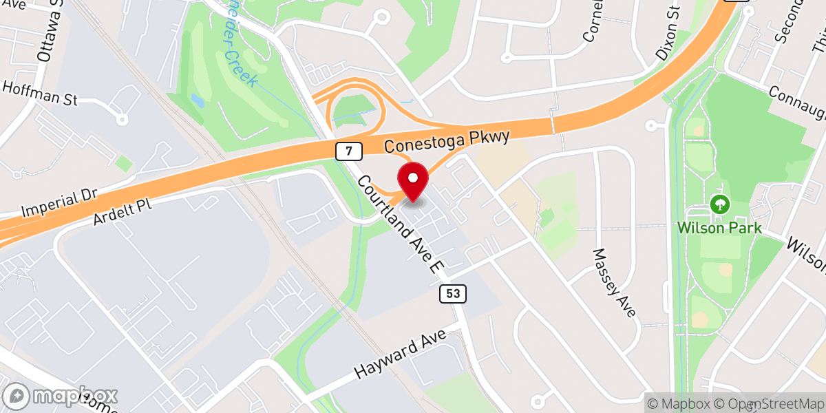Map showing location of Iglesia Pentecostal de TriCity Kitchener