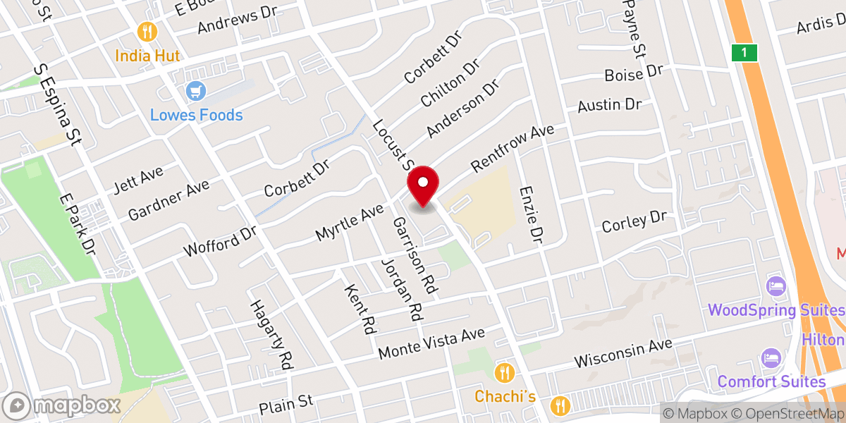 Map showing location of University United Methodist Church