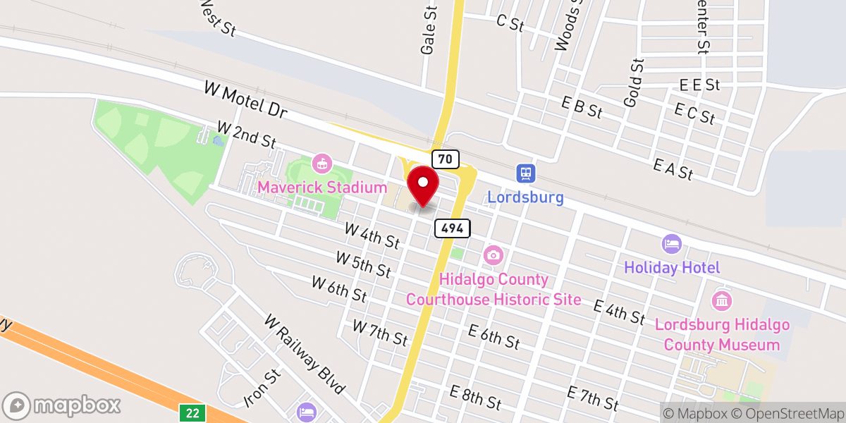 Map showing location of First United Methodist Church of Lordsburg