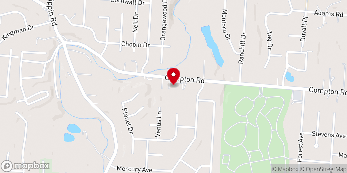 Map showing location of St Mark Missionary Baptist Church