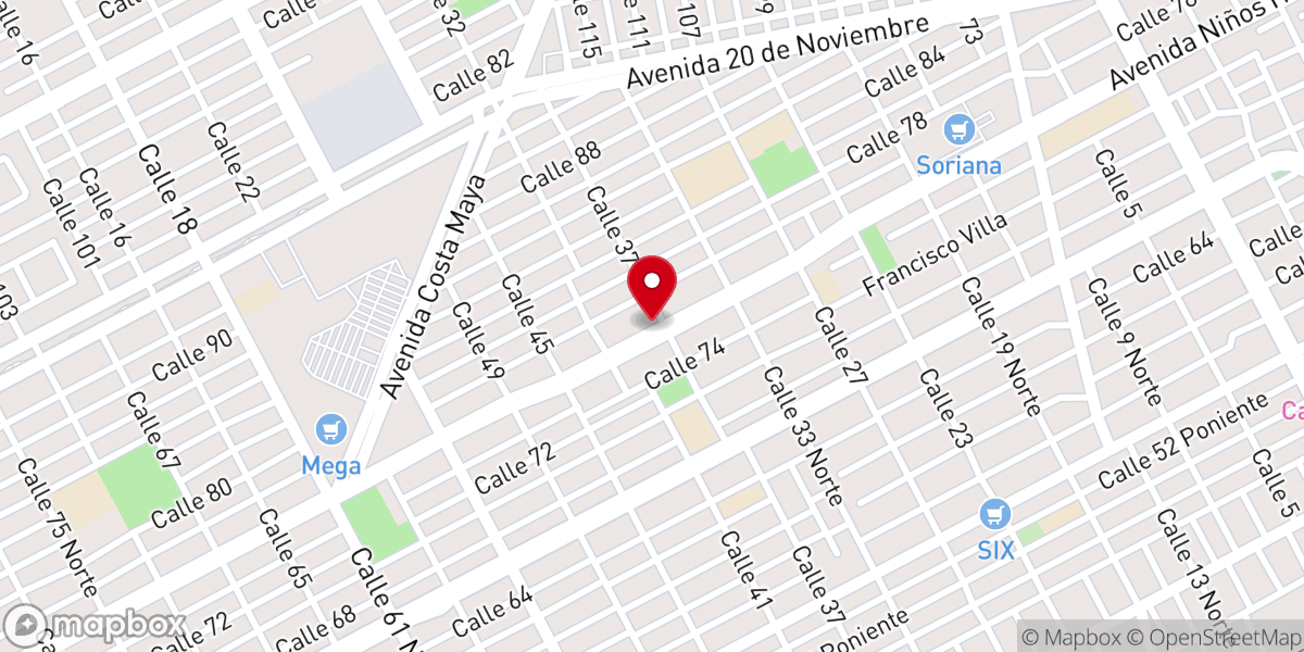 Map showing location of Iglesia Príncipe de la Paz