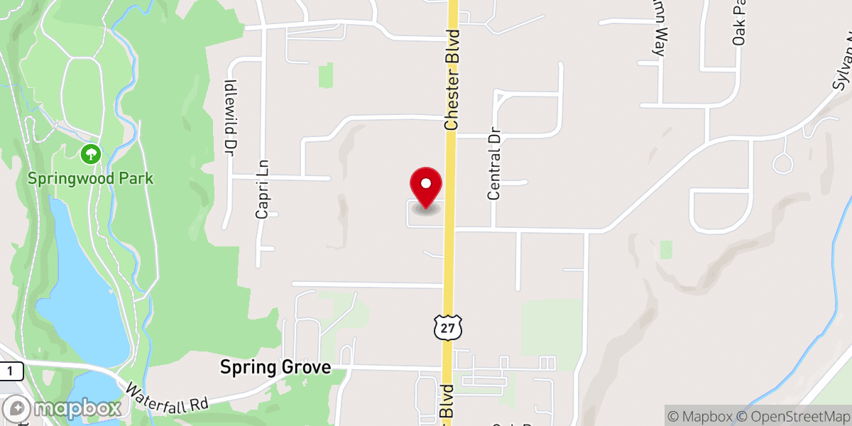 Map showing location of First Church of the Nazarene