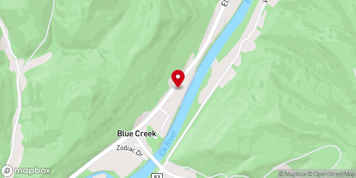 Map showing location of Blue Creek Advent Christian Church