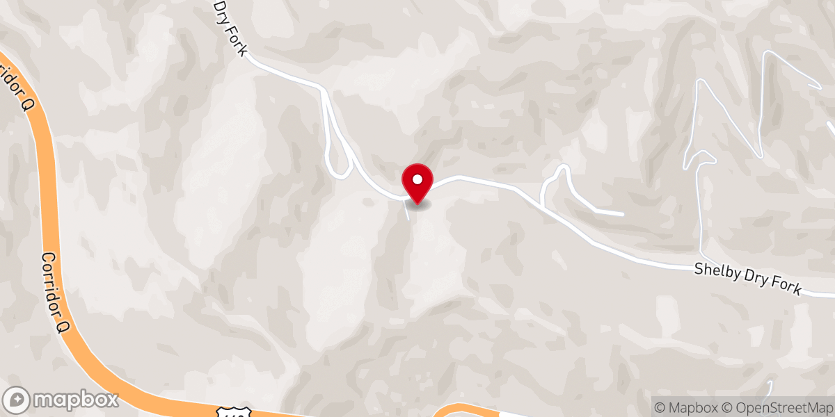 Map showing location of Greasy Creek Freewill Baptist