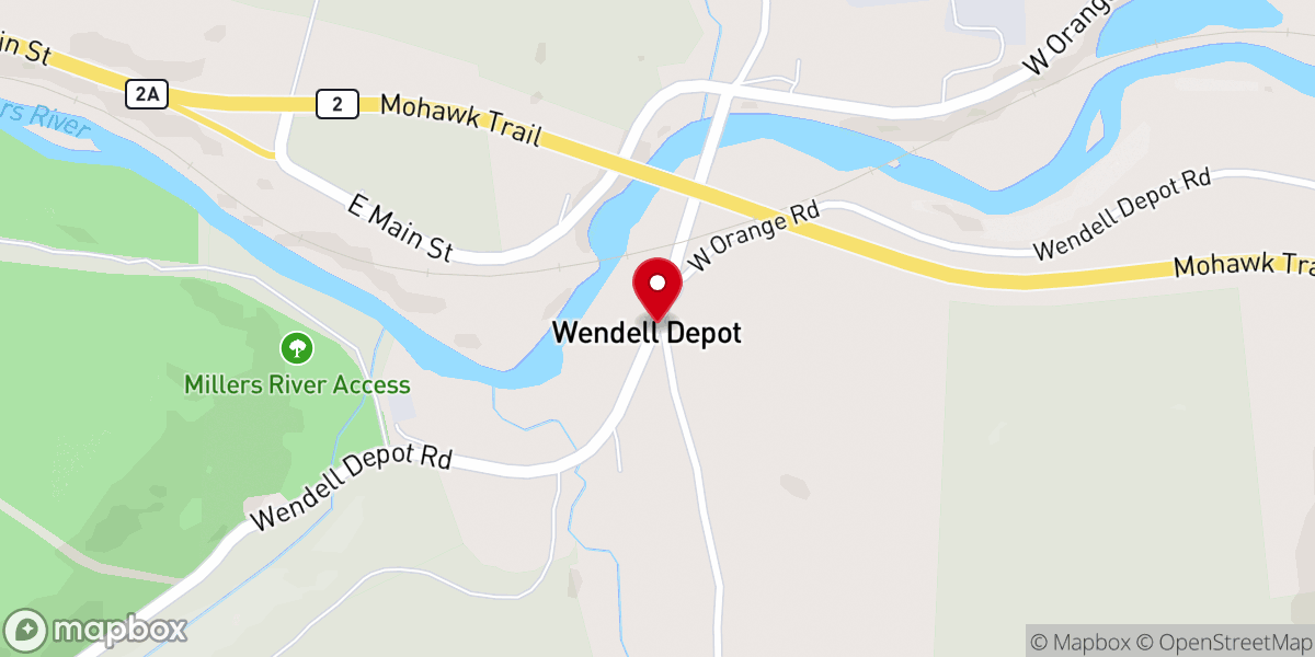 Map showing location of Wendell Depot