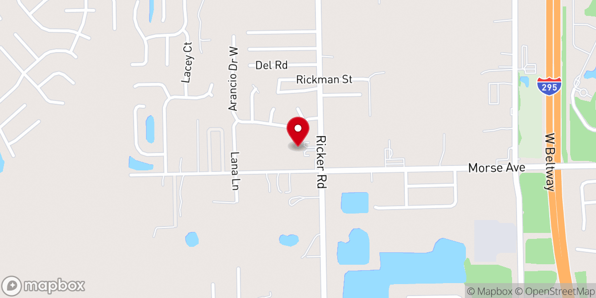 Map showing location of Jacksonville Heights Baptist Church