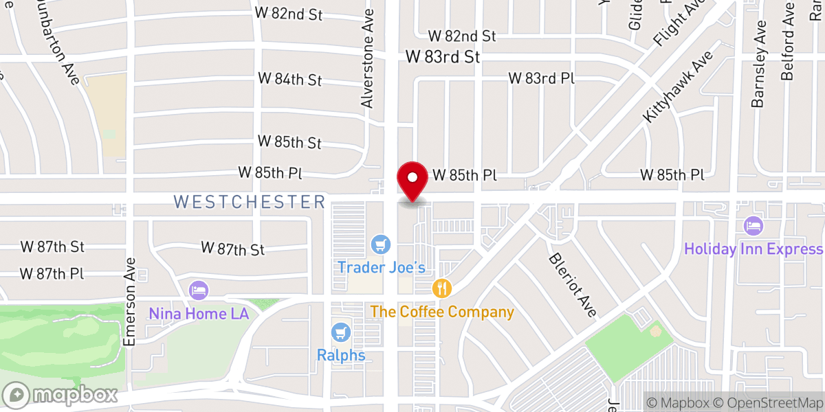 Map showing location of LAX Calvary Chapel