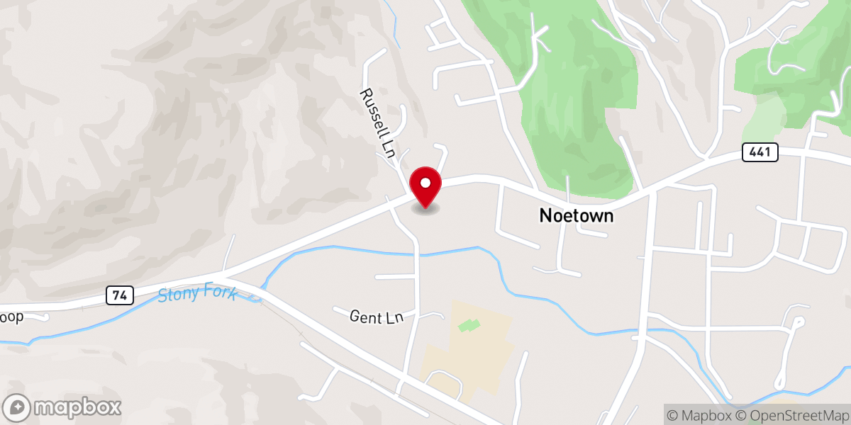 Map showing location of Middlesboro Church Of God Mountain Assembly