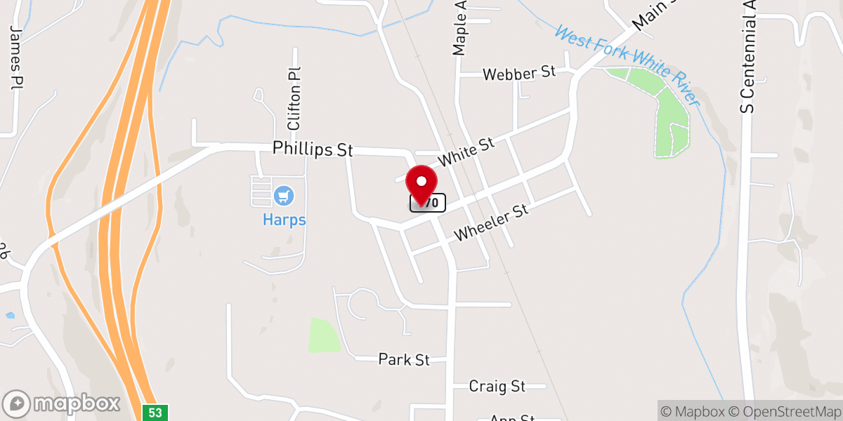 Map showing location of West Fork CommunityChurch