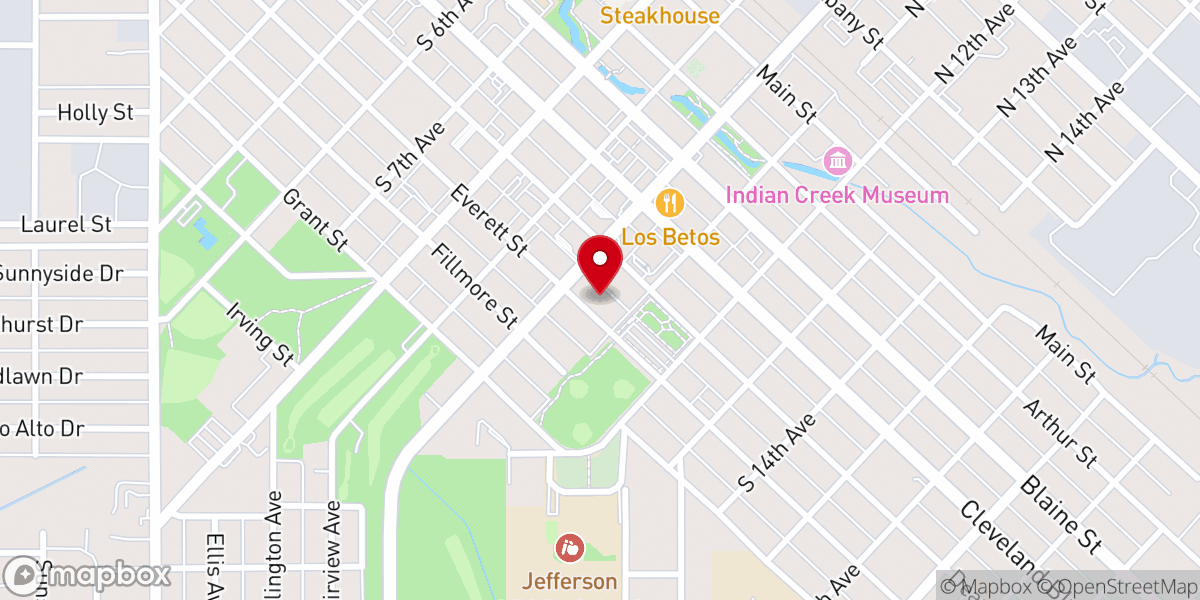 Map showing location of Community Bible Church of Caldwell
