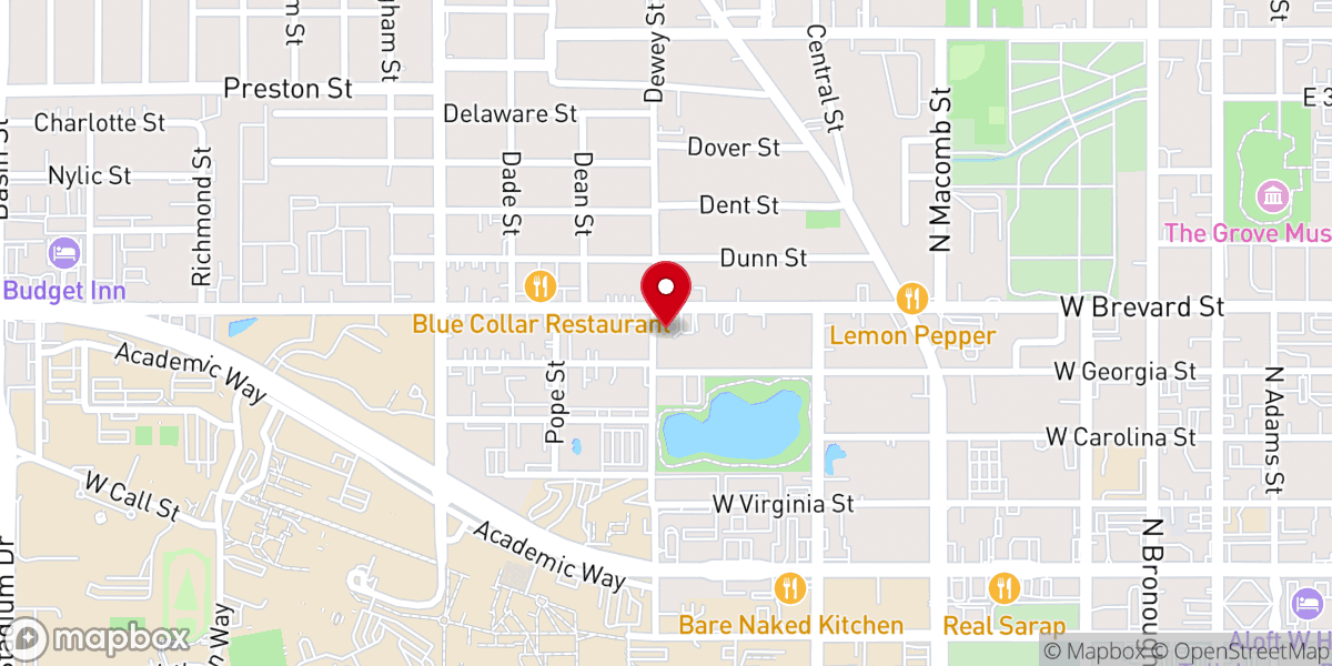Map showing location of Monticello Community Temple Church of God in Christ Inc