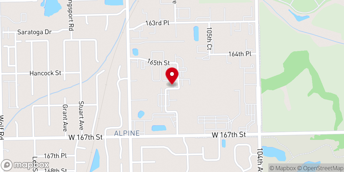 Map showing location of Orland Park Oasis Ercc