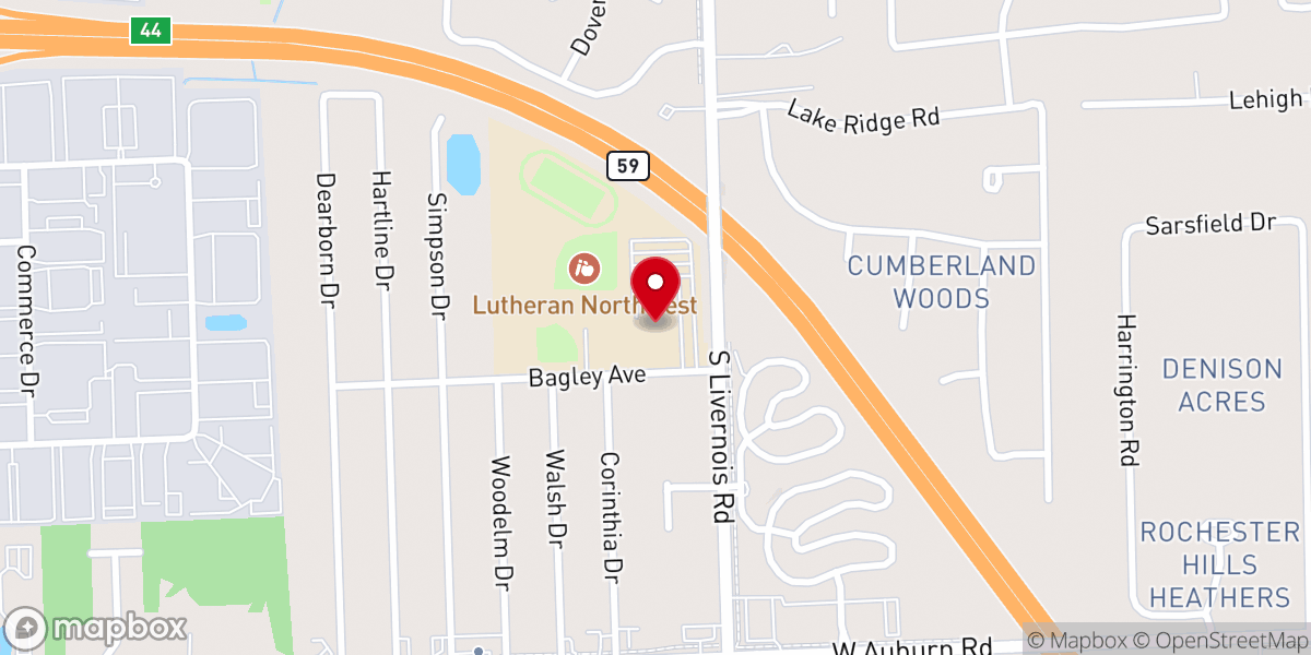 Map showing location of Lutheran Northwest