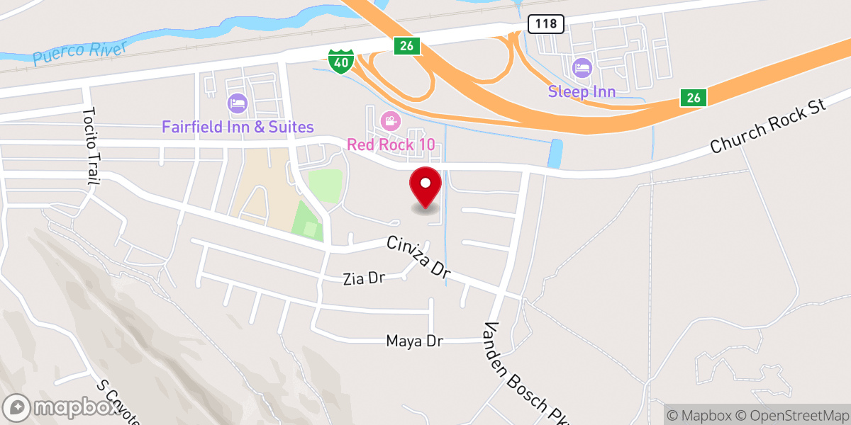 Map showing location of Red Rocks Care Center