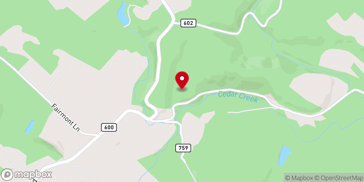Map showing location of St. James Lutheran Church