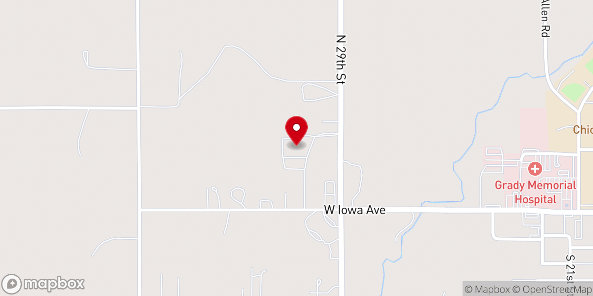 Map showing location of Bible Baptist Church