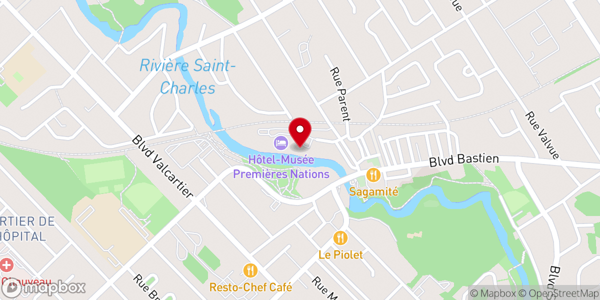 Map showing location of Musée huron-wendat