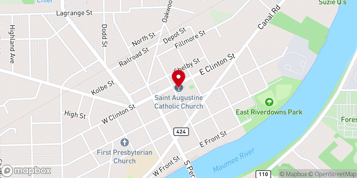 Map showing location of St Augustine Catholic Church