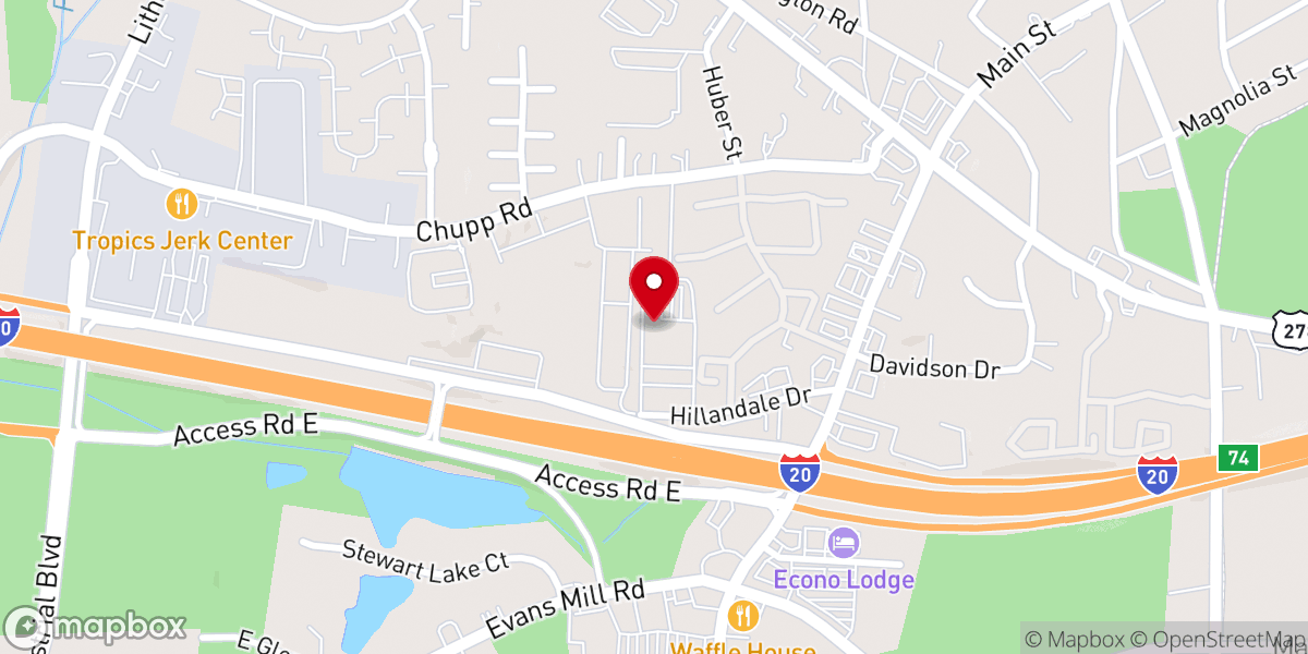 Map showing location of First Baptist Church of Lithonia