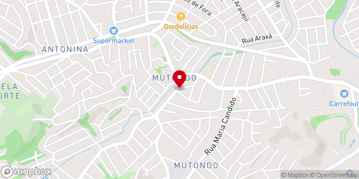 Map showing location of Igreja Batista Central em Mutondo