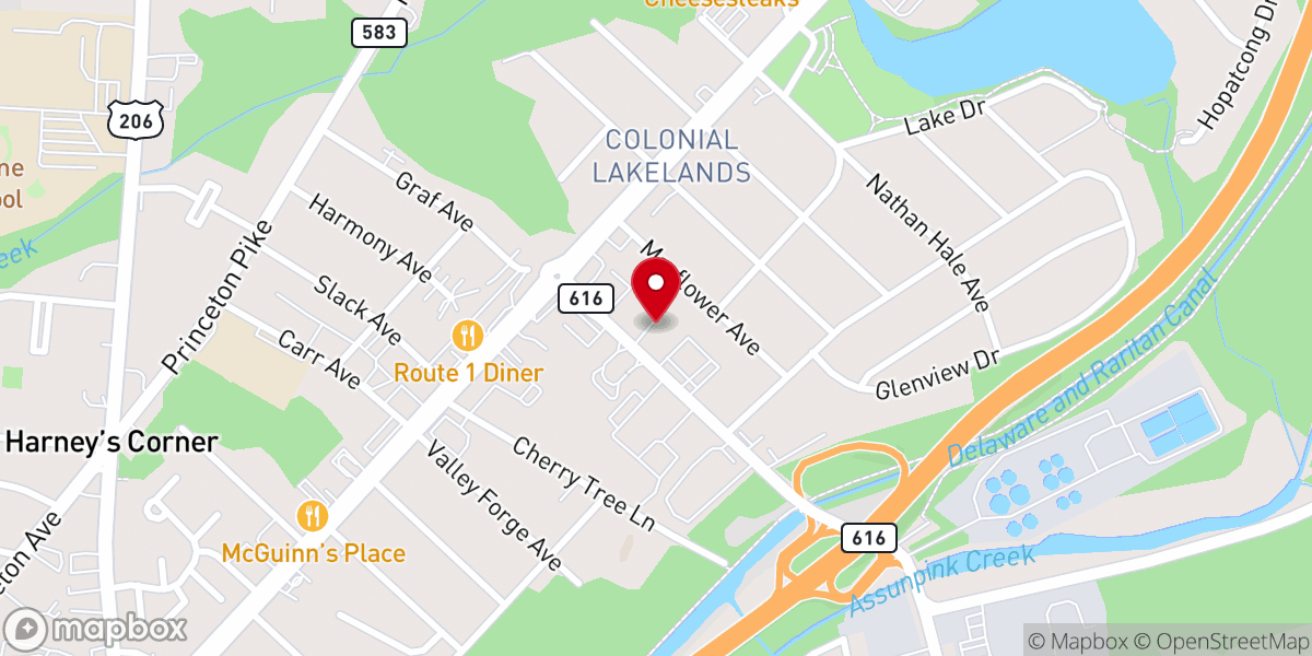 Map showing location of Straightway Baptist Church