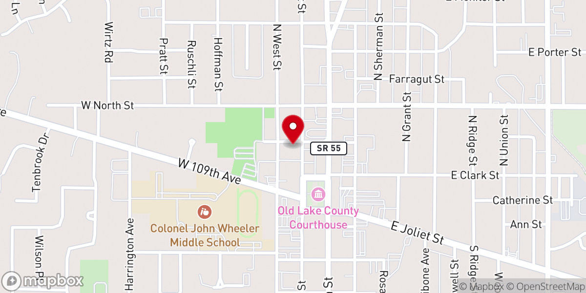 Map showing location of Southlake Baptist Church