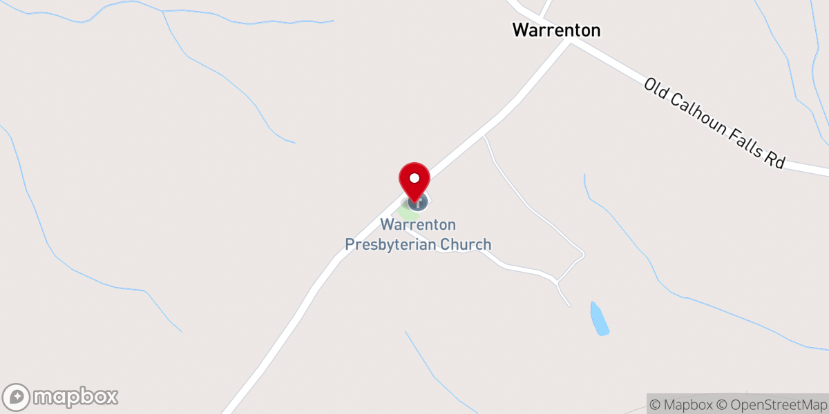 Map showing location of Warrenton Presbyterian Church